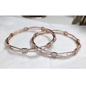 20 carat rose gold Modern ladies bangles rh-lb815