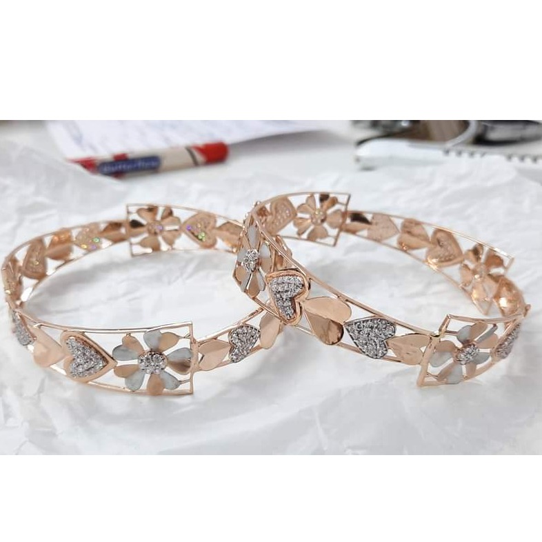 20 carat rose gold Designer  ladies bangles rh-lb813