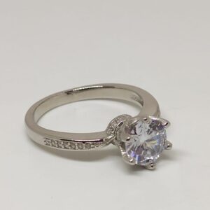 92.5 silver ladies single stone rings RH-LR411