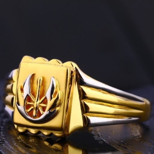 22 carat gold designer plain gents rings RH-GR646