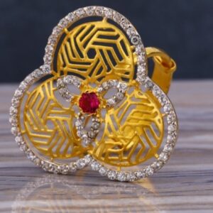 22 carat gold diamonds stylish ladies long rings RH-LR425