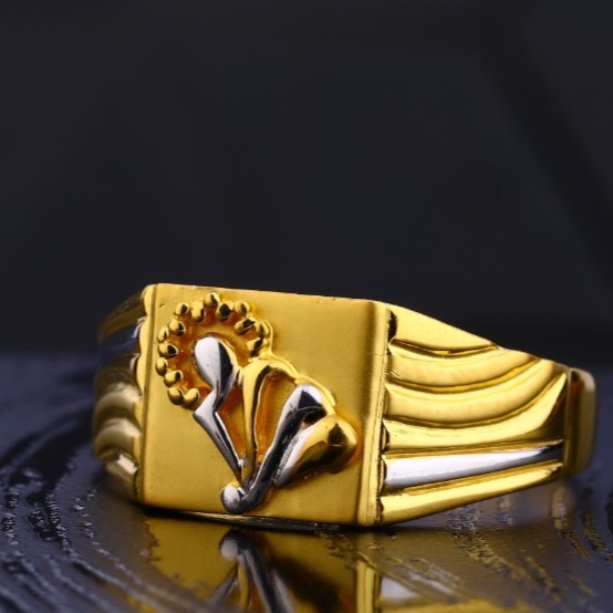 22 carat gold fancy plain gents rings RH-GR384