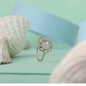 18 carat rose gold antique ladies rings RH-LR354