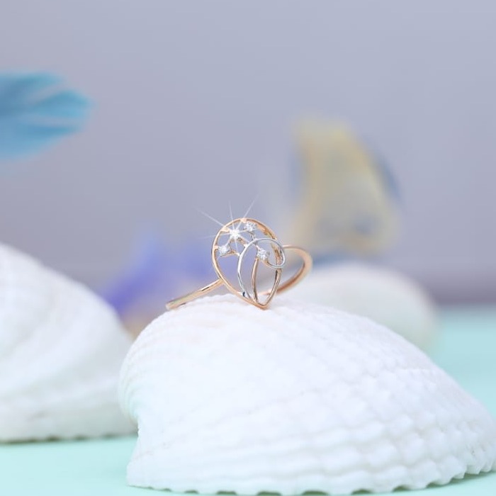 18 carat rose gold classical ladies rings RH-LR350