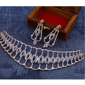 18 carat rose gold ladies necklace set RH-NS345