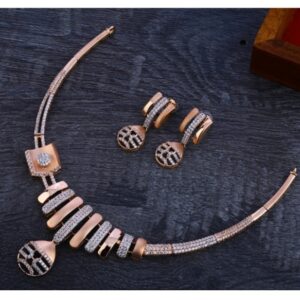 18 carat rose gold fancy ladies necklace set RH-NS344