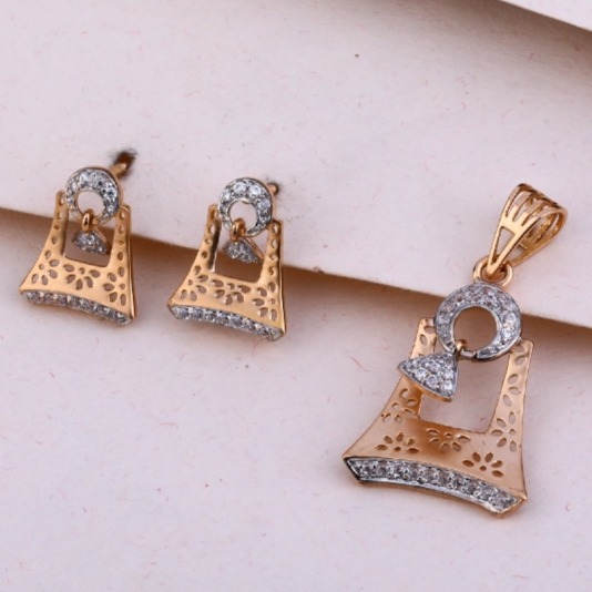 18 carat rose gold antique ladies pendants set RH-PS313
