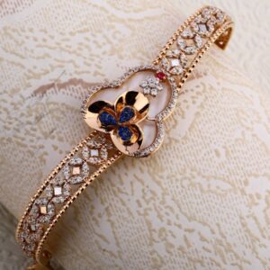 18 carat rose gold classical kada bracelet RH-LB617
