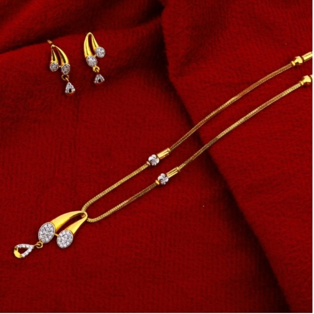 22 carat gold classical ladies chain necklace set RH-NS374