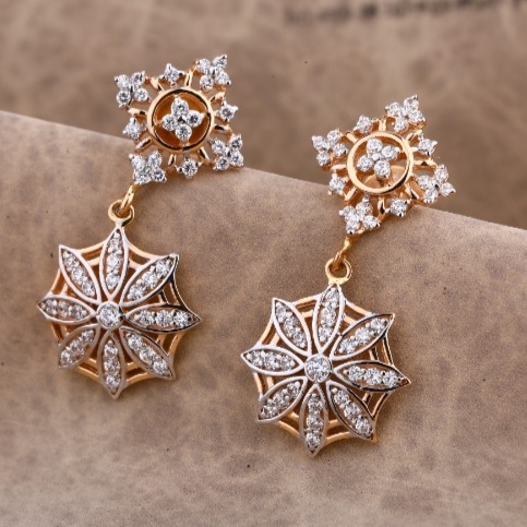 18 carat rose gold classical ladies earrings RH-LE675