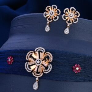 18 carat rose gold diamond ladies necklace RH-LN666