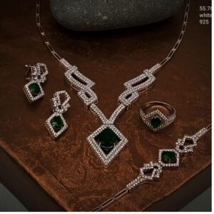 silver antique ladies necklace set rH-NS930