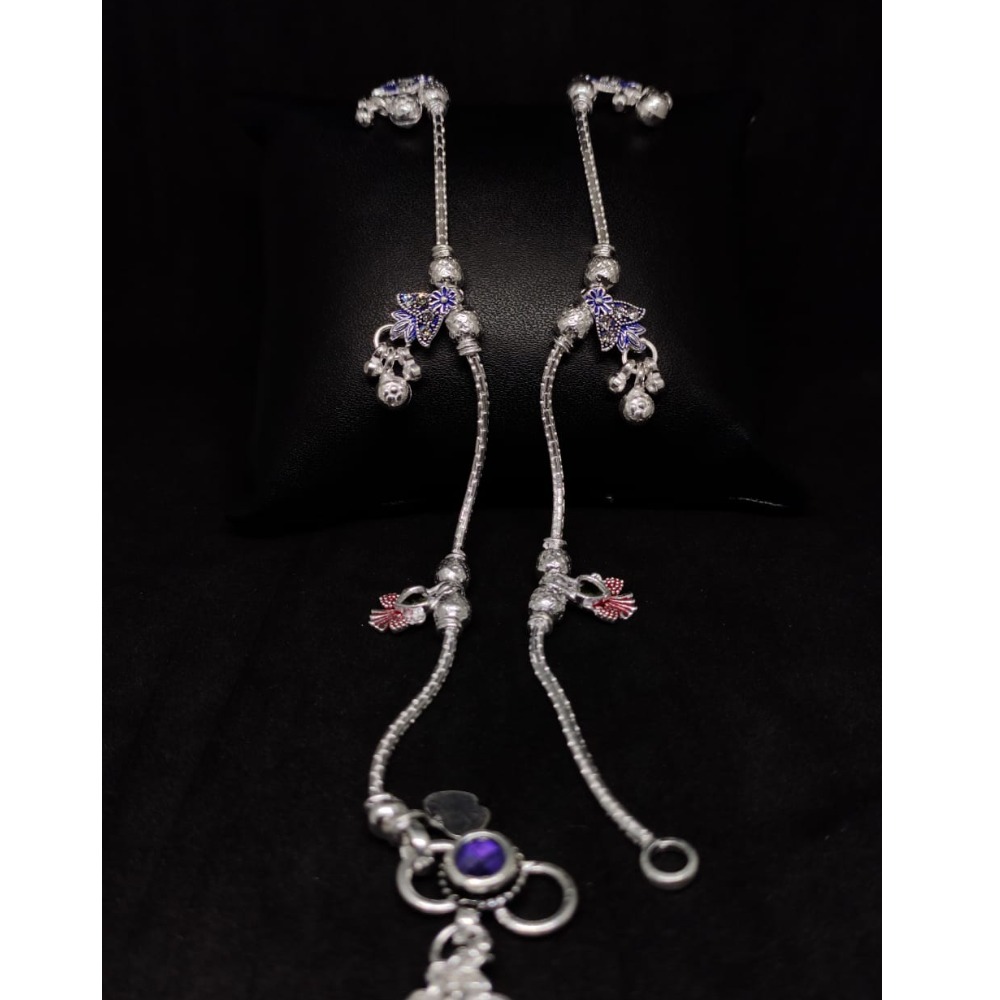 silver classical ladies anklets payal RH-LA890