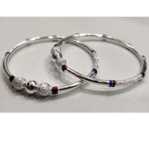 silver ladies vaccum fancy bangles RH-BL652
