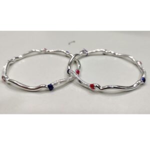 SILVER ladies vaccum meena bangles RH-mB650