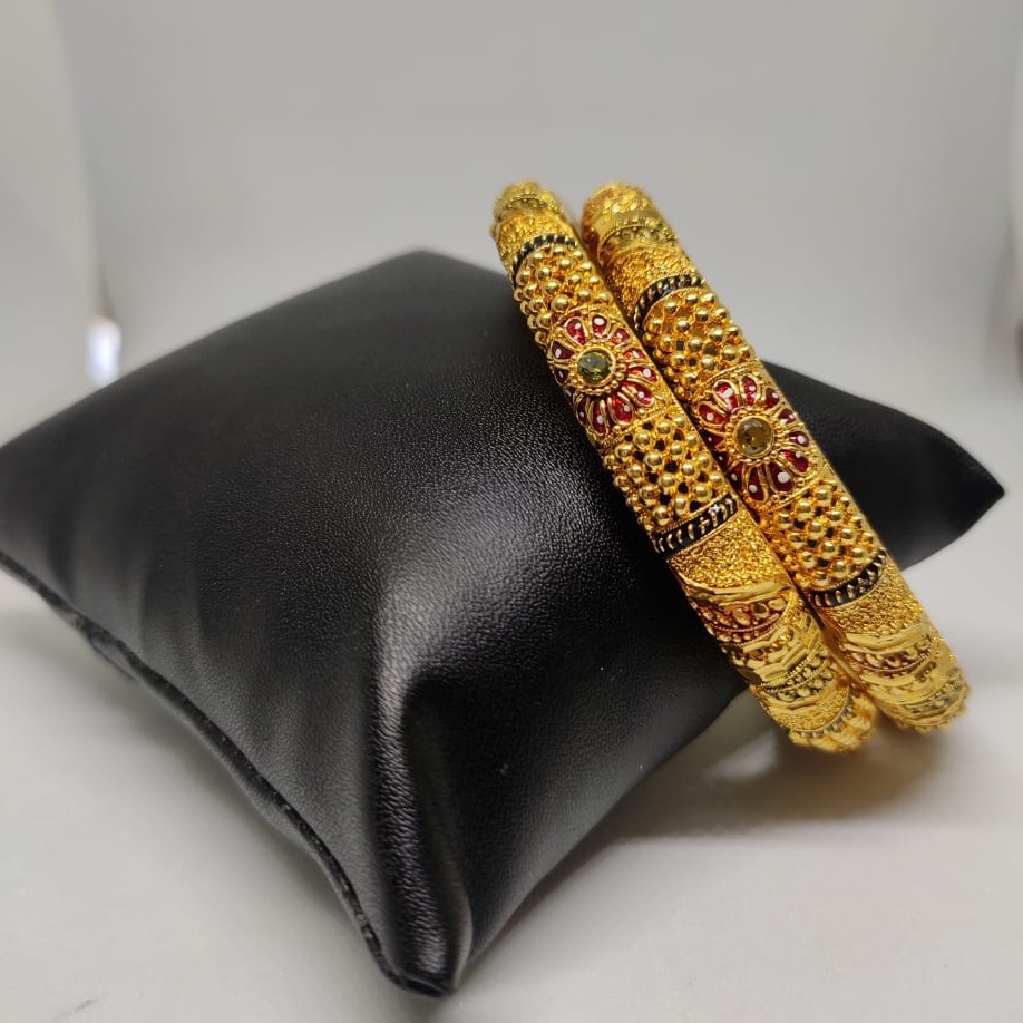 22 carat gold ladies meena bangles RH-GB617