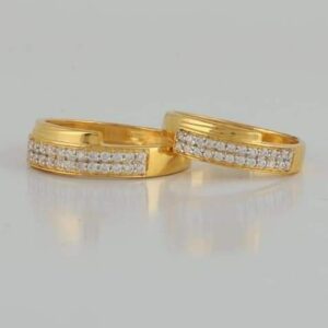 GOLD 22K/916 plan and diamond layer couple ring  RH-CR170