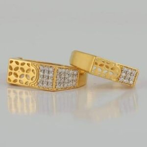 GOLD 22K/916 plan with diamond couple ring RH-CR154