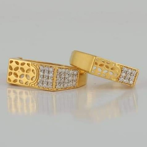 GOLD 22K/916 plan with diamond couple ring RH-CR154