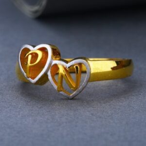 22 Carat gold letter name p And N Rings rH-GR01