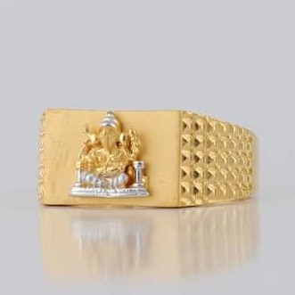 22 Carat gold gents ganesh ring  RH_vt110