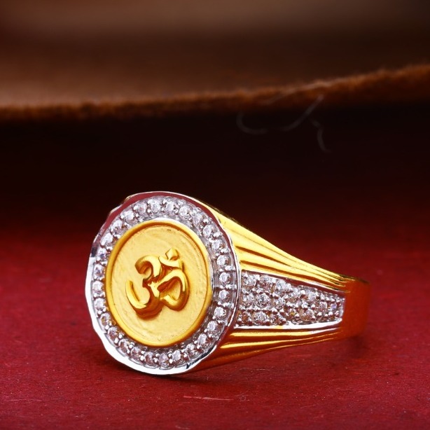 22Kt Gold Om Gents Rings RH-GR055