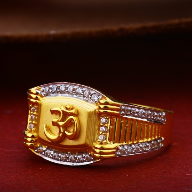 22Kt Gold Om Gents Rings RH-GR022