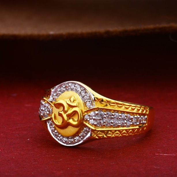 22Kt Gold Om Gents Rings RH-GR022