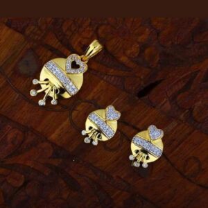 916 gold Cz chain pendantset RH_pset55