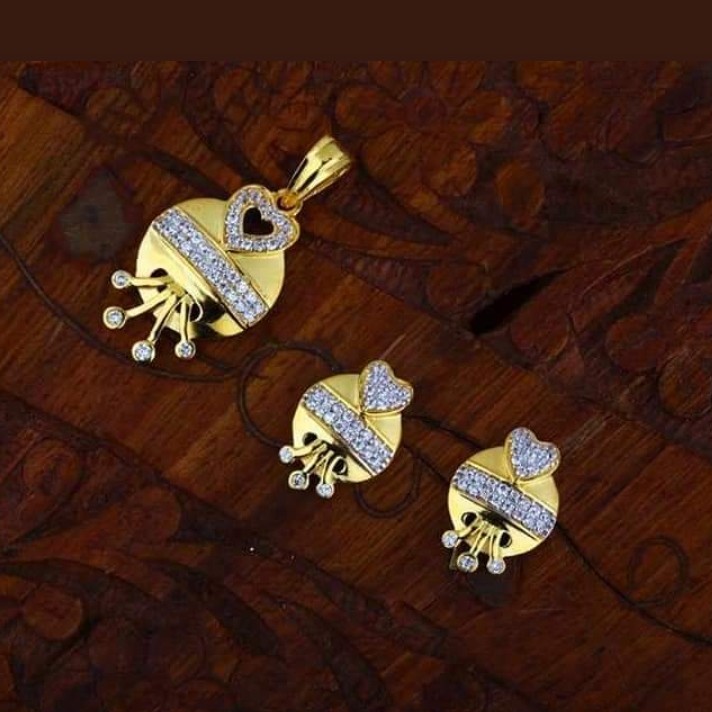 916 gold Cz chain pendantset RH_pset55
