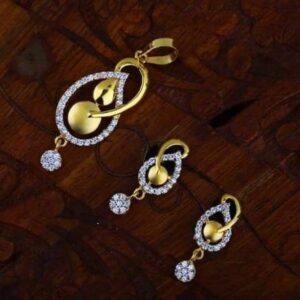 916gold Cz chain pendal set