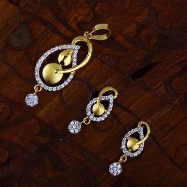 916gold Cz chain pendal set