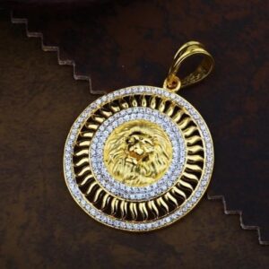 916 Gold Lion CZ Chain Pendal RH-CH44