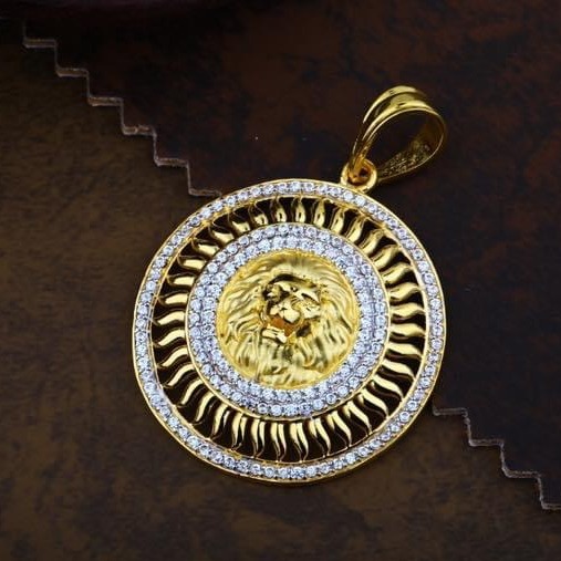 916 Gold Lion CZ Chain Pendal RH-CH44
