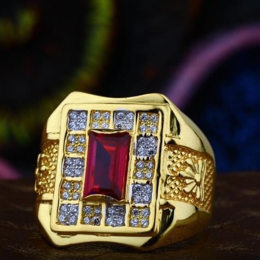 916 Gold king Rubi classic gents ring RH-JR45