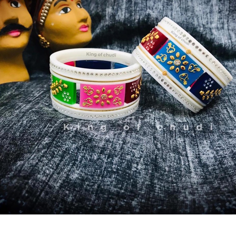 916 Gold Traditional Khajuri Patla Colour Chudi RH-GC123