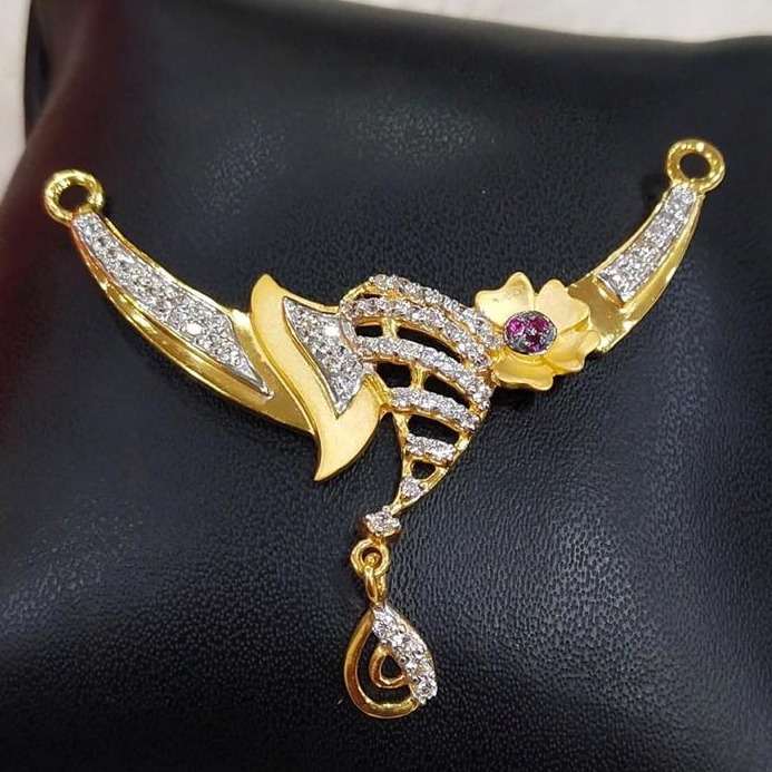 916 Gold 22kt Rubi Diamond Mangalsutra Pendal RH-MSP25