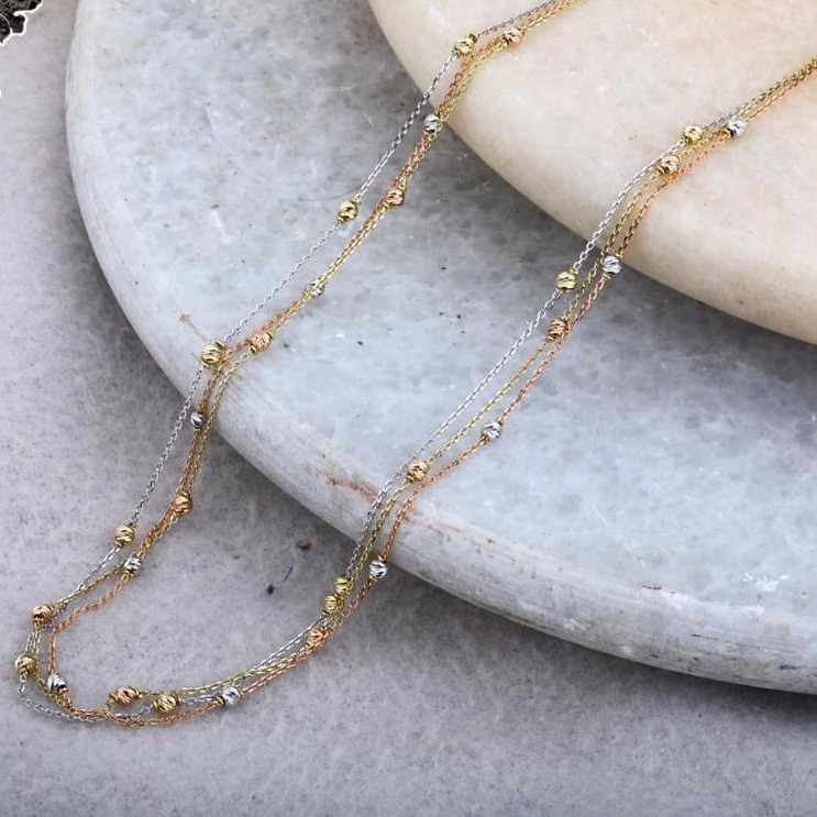 18kt RoseGold Dokiya  Rodium Chain RH-RGC24