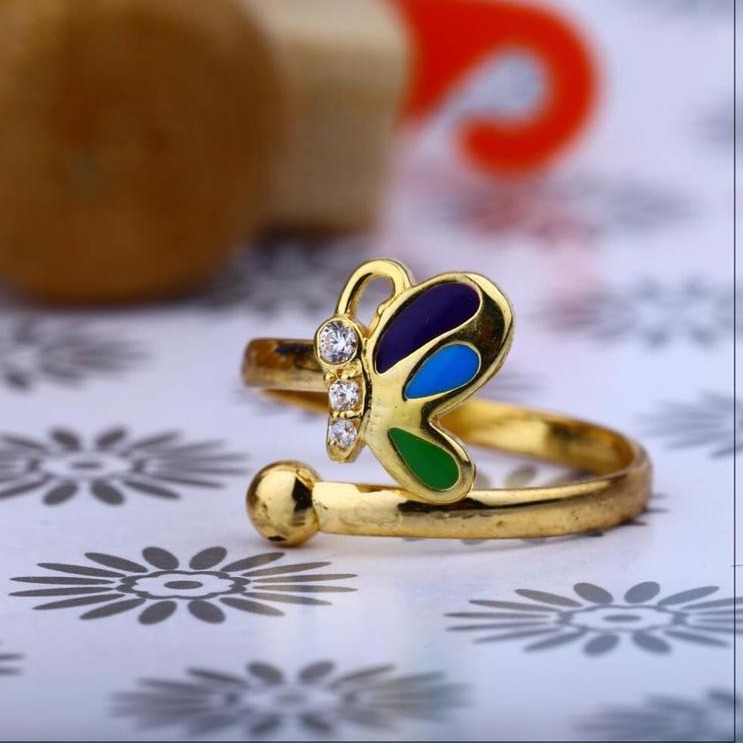 22Kt Gold ButterFly Desgin Floding Bacha Ring RH-BR12
