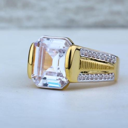 916 Gold Singal Stone Gents Ring RH-GR104