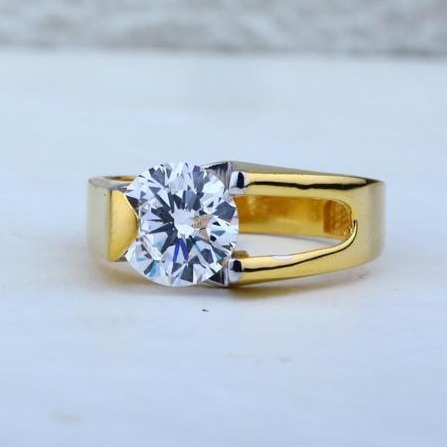 916 Gold Singal Stone Gents Ring RH-GR102