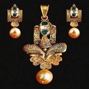 22Kt 916 Gold Jadter Meena  Chain Pendal Set RH-JS01