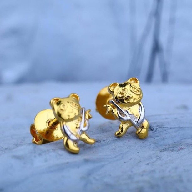 916 Gold MIcky Mouse Desgin Bacha EarRing RH-GE04