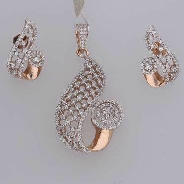 18KT Rose Gold plated Delicate Pendant Set RH-PS001
