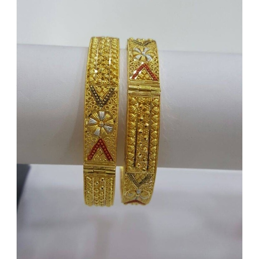 22Kt Gold Designer 2Pc Kada Bangle RH-B004