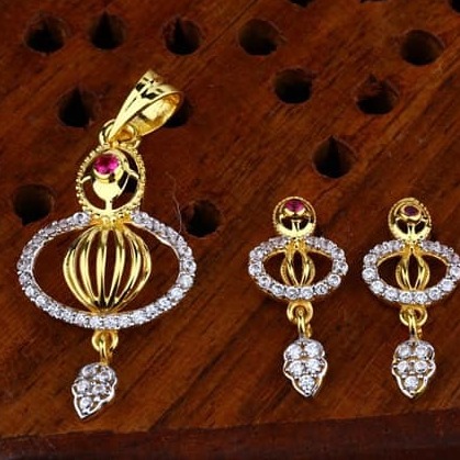 916 gold cz Pendant Set ps-0006