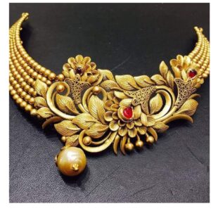 916 gold jadtar bridal set gbs-001