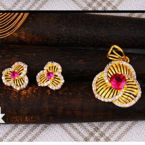 916 gold cz Pendant Set