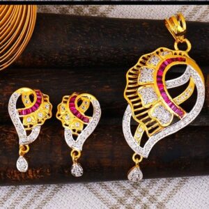 916 gold cz Pendant Set