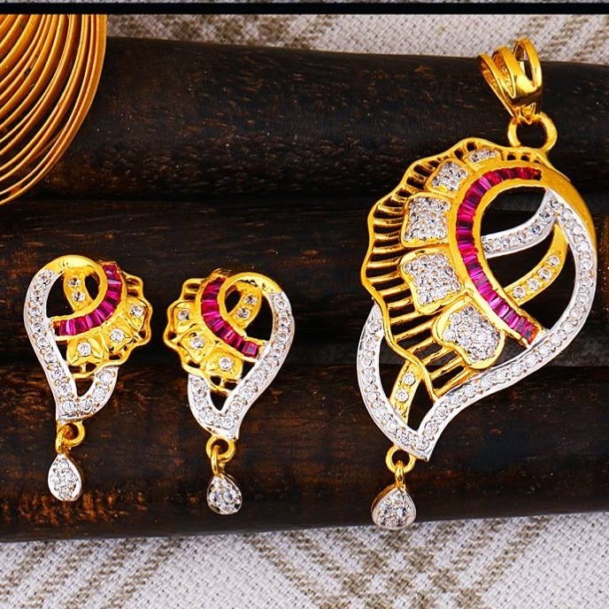 916 gold cz Pendant Set